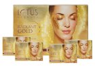 Lotus Radiant Gold Facial Kit for instant glow with 24K Pure Gold & Papaya ,4 easy steps 37g (4 use)