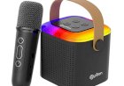 pTron Newly Launched Fusion Tunes 10W Mini Bluetooth Speaker with Wireless Karaoke Mic, 8Hrs Playtime, Vivid RGB Lights, Voice Effects, Multi-Play Modes BT5.1/TF Card & Type-C Charging Port (Black)