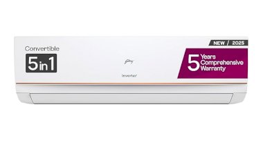 Godrej 1.5 Ton 3 Star, 5 Years Comprehensive Warranty, 5-In-1 Convertible Cooling, Inverter Split AC (Copper, 2025 Model, Heavy duty cooling at 52 °C, AC1.5T EI 18P3T WZT 3S, White)