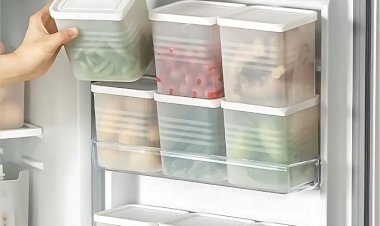 Satpurush Fridge Storage Boxes (Pack of 6) Freezer & Refrigerator Organizer Containers Kitchen Storage Container Set Kitchen Accessories Items for Home 1200 ml Food Storage Box, Plastic, White